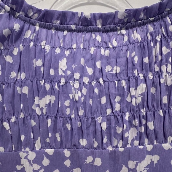 Like New Large Purple and White Print Sheer Top - Picture 10 of 13